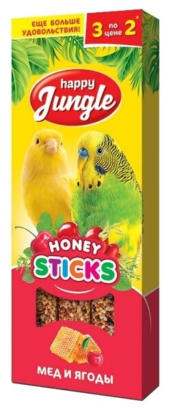 Лакомство для птиц Happy Jungle мед + ягоды (фото modal 1)