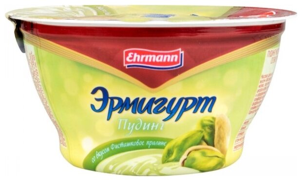 Пудинг Ehrmann Эрмигурт со вкусом Фисташковое пралине 3.4%, 140 г (фото modal 1)