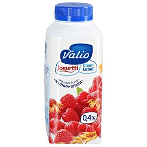 Питьевой йогурт Valio малина-злаки 0.4%, 330 г (фото modal nav 1)
