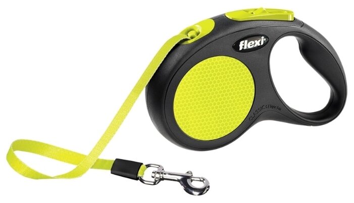 Поводок-рулетка для собак Flexi New Neon S ленточный (фото modal 1)