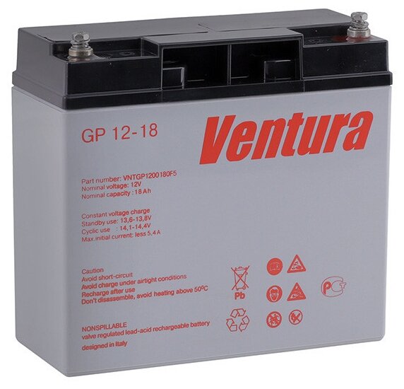 Аккумуляторная батарея Ventura GP 12-18 18 А·ч (фото modal 1)