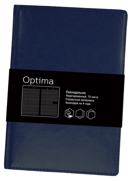 Ежедневник Listoff Optima недатированный, искусственная кожа, А4, 72 листов (фото modal 3)