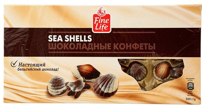 Набор конфет Fine Life Sea Shells, молочный шоколад, 500г (фото modal 1)