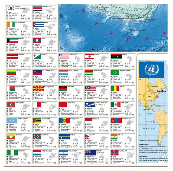 ГеоДом Мир Политический + Инфографика настенная карта (978-5-90696-436-6) (фото modal 3)