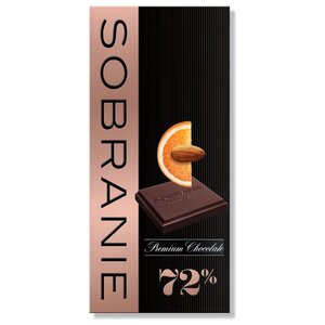 Шоколад SOBRANIE горький с апельсином и орехами 72% какао (фото modal nav 1)