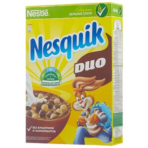 Готовый завтрак Nesquik DUO шоколадные шарики, коробка (фото modal nav 1)