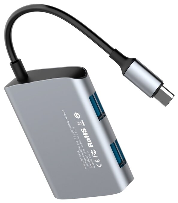 USB-концентратор Baseus Enjoyment series Type-C - 2xUSB 2.0/USB 3.0 (CATSX-A0G), разъемов: 3 (фото modal 2)