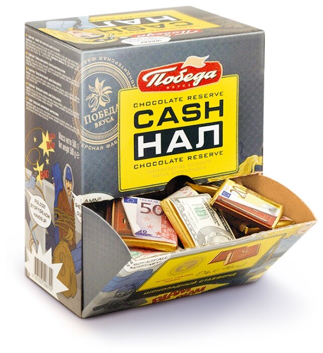 Шоколад Победа вкуса Cash-Нал ассорти порционный, коробка (фото modal 2)