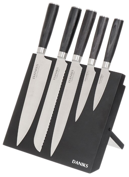 Набор Daniks Рамияно 5 ножей с подставкой (фото modal 1)