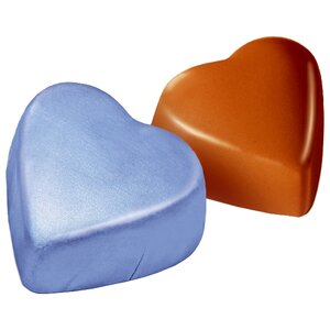 Конфеты Победа вкуса Сердечки с ореховым кремом голубые, коробка (фото modal nav 1)