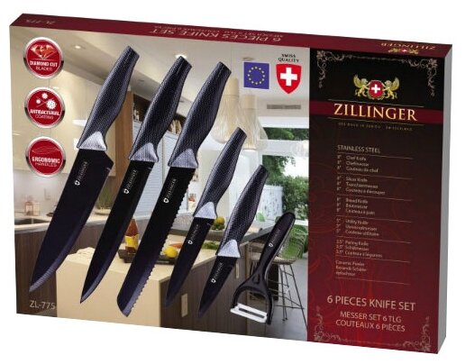 Набор Zillinger 5 ножей и овощечистка ZL-775 (фото modal 3)