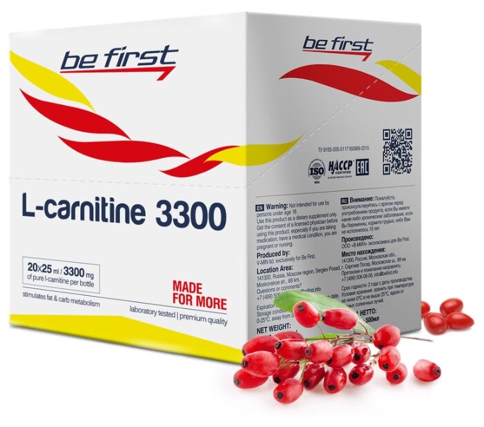 Be First L-карнитин 3300 (20 шт.) (25 мл) (фото modal 2)