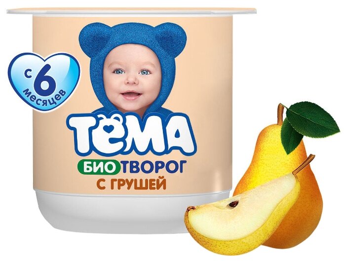 Творог Тёма детский груша (с 6-ти месяцев) 4.2%, 100 г (фото modal 1)