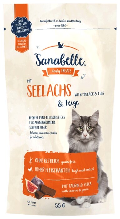 Лакомство для кошек Sanabelle Snack с сайдой и инжиром (фото modal 1)