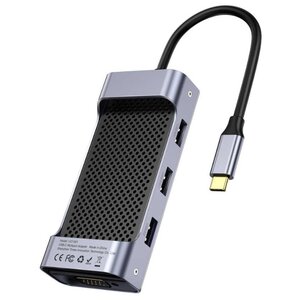 USB-концентратор Baseus Multi-functional HUB Type-C - 3xUSB/HDMI/Type-C/VGA (CATXF-A0G), разъемов: 4 (фото modal nav 2)