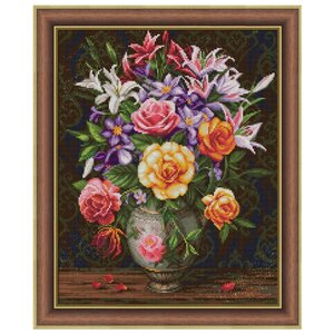 Алмазная живопись Набор алмазной вышивки Розы и лилии (АЖ-1744) (фото modal nav 1)