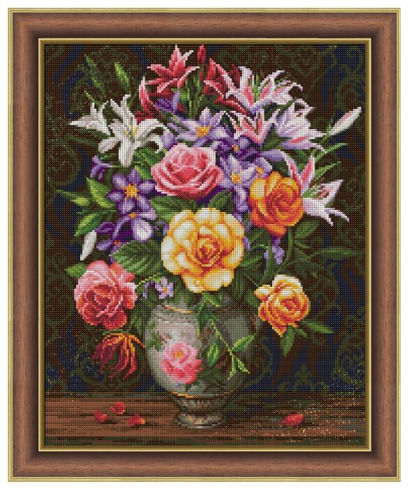 Алмазная живопись Набор алмазной вышивки Розы и лилии (АЖ-1744) (фото modal 1)