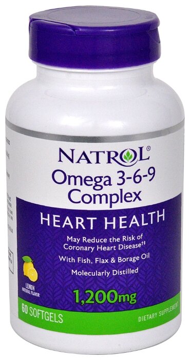 Омега жирные кислоты Natrol Omega 3-6-9 Complex 1200 mg (60 капсул) (фото modal 1)