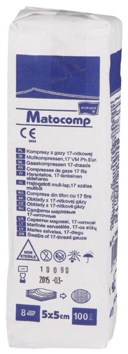 Matopat салфетки марлевые нестерильные 8-слойные 17-нит. Matocomp (фото modal 4)