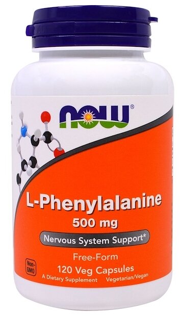 Аминокислота NOW L-Phenylalanine 500 mg (120 капсул) (фото modal 1)