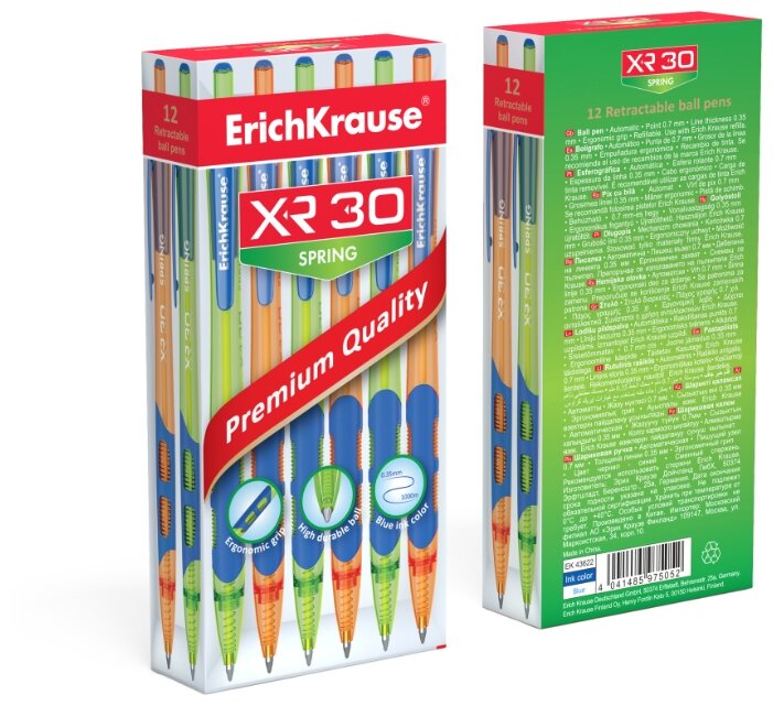 ErichKrause набор шариковых ручек XR-30 Spring 12 шт., 0.7 мм (43622) (фото modal 4)