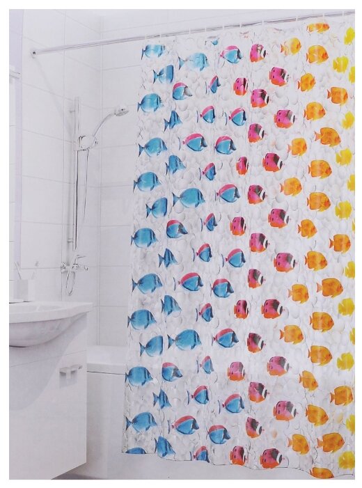 Штора для ванной Valiant Color Fishes 180х180 (фото modal 1)