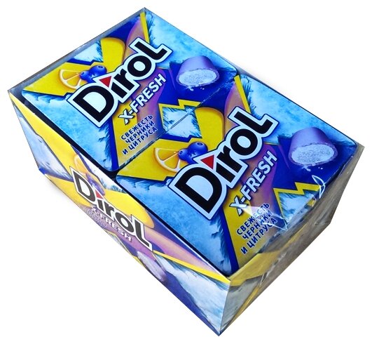 Жевательная резинка Dirol Cadbury X-Fresh Свежесть черники и цитруса, без сахара, 12 шт.*16 г (фото modal 1)