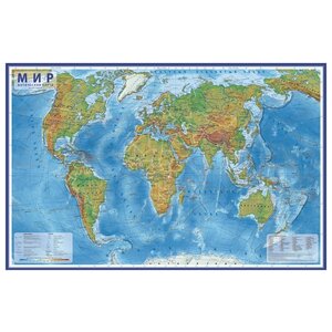 Globen Интерактивная карта Мир физический 1:29 в тубусе (КН039) (фото modal nav 1)