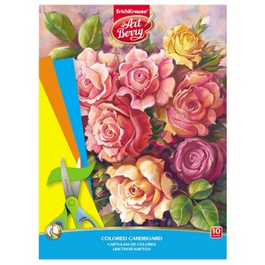 Цветной картон Розы ArtBerry, A4, 10 л., 10 цв. (фото modal nav 1)
