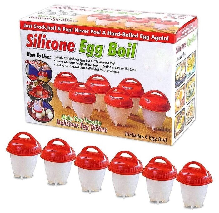 Форма для варки яиц As Seen On TV Silicone Egg Boil, 6 шт. (фото modal 2)