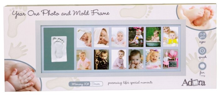 ADORA Memory Kit - Рамка для детского отпечатка 12 месяцев белая (NP067) (фото modal 1)
