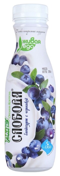 Питьевой йогурт Слобода Био с черникой 2%, 290 г (фото modal 1)
