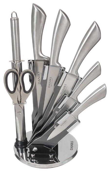 Набор Daniks 5 ножей, ножницы и мусат с подставкой YW-A235-5 (фото modal 1)