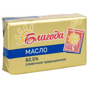Благода Масло сливочное Традиционное 82.5%, 180 г (фото modal nav 1)