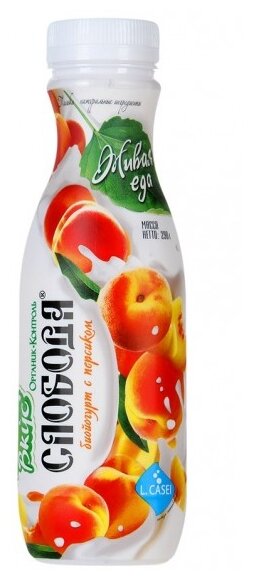 Питьевой йогурт Слобода Био с персиком 2%, 290 г (фото modal 1)