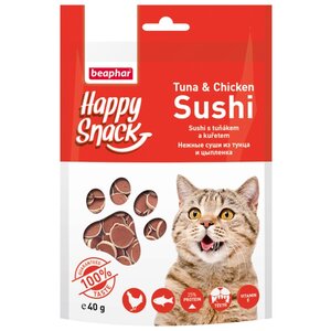Лакомство для кошек Beaphar Happy snack Hежные суши из тунца и цыпленка (фото modal nav 1)