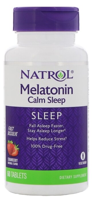 Мелатонин Natrol Melatonin Calm Sleep Fast Dissolve (60 таблеток) (фото modal 1)