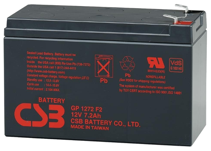 Аккумуляторная батарея CSB GP1272 F2 7.2 А·ч (фото modal 4)