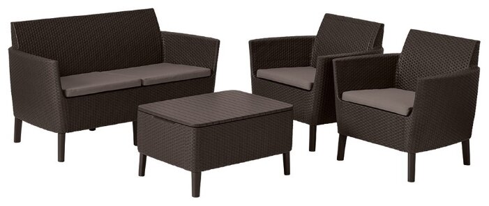 Комплект мебели Allibert Salemo (диван, 2 кресла, стол) (фото modal 1)