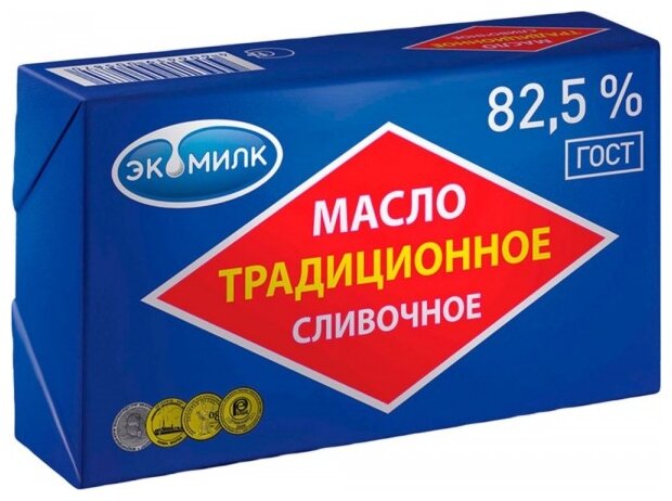 Экомилк Масло сливочное Традиционное 82.5%, 450 г (фото modal 1)