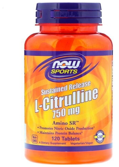 Аминокислота NOW L-Citrulline 750 mg (120 капсул) (фото modal 1)