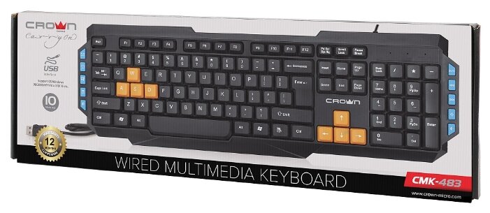 Клавиатура CROWN MICRO CMK-483 Black USB (фото modal 5)