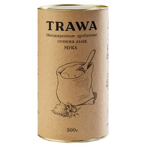 Мука Trawa из обезжиренных дробленых семян льна, 0.5 кг (фото modal nav 1)