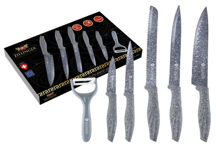 Набор Zillinger 5 ножей и овощечистка ZL-818 (фото modal 2)