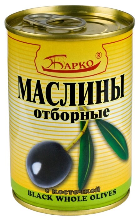 БАРКО Маслины с косточкой отборные, жестяная банка 280 г (фото modal 1)