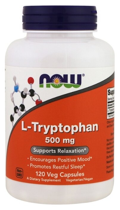 Аминокислота NOW L-Tryptophan 500 mg (120 капсул) (фото modal 1)
