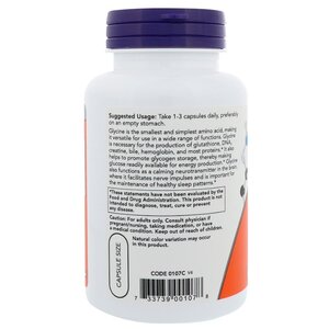 Аминокислота NOW Glycine 1000 mg (100 капсул) (фото modal nav 3)