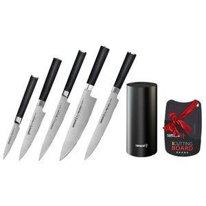 Набор Samura Mo-V 5 ножей с подставкой и разделочной доской (фото modal nav 1)