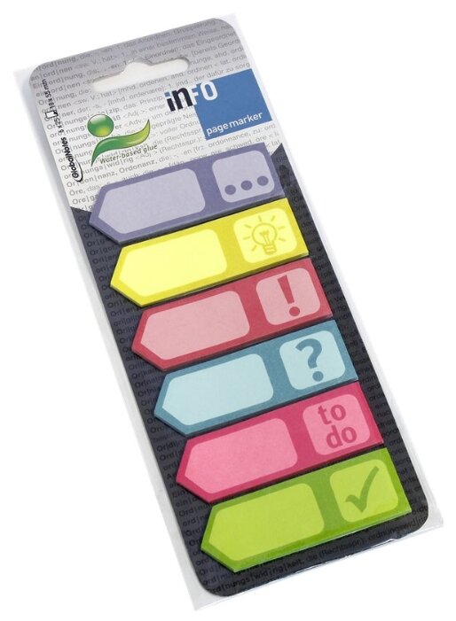 Global Notes блок-закладка с липким слоем 6 цветов по 25 л, 18х55 мм (567290) (фото modal 1)