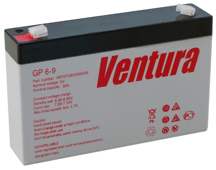 Аккумуляторная батарея Ventura GP 6-9 9 А·ч (фото modal 1)